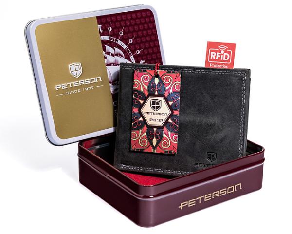 Pánska kožená peňaženka RFID PETERSON PTN N992