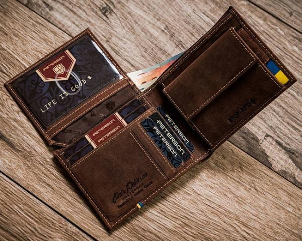 Pánska kožená peňaženka RFID PETERSON  1517-P-UP