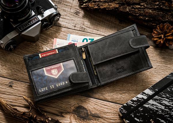 Pánska kožená peňaženka RFID PETERSON N992L-CHM