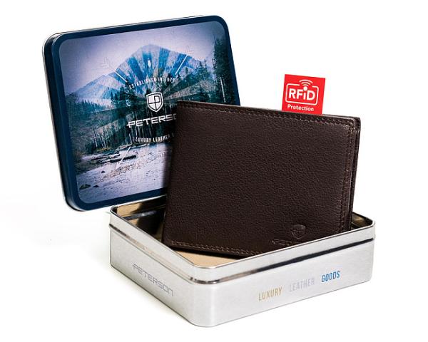 Pánska kožená peňaženka RFID PETERSON STC002-SK3