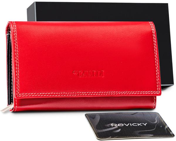 Dámska kožená peňaženka Cavaldi RD-07-GCL Red-Multi-0443